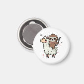 Aimant Bébé paresseux et lama mignons (Recto/Verso)