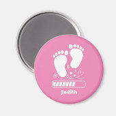 Aimant Bébé Rose en Chargement (Recto/Verso)