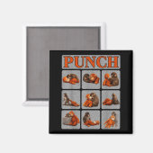 Aimant Bébé singe mignon nommé punch shirt punch monkey (Recto/Verso)