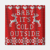 Aimant Bébé son froid dehors rouge laide style Sweater (Devant)