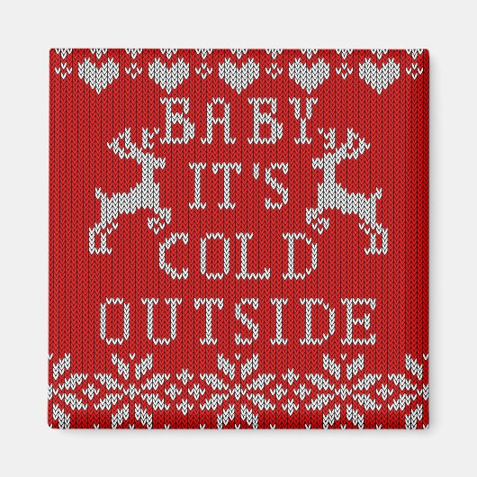 Aimant Bébé son froid dehors rouge laide style Sweater (Devant)