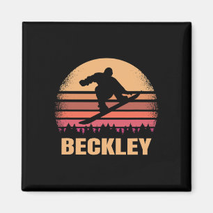 Aimant Beckley West Virginia Snowboard Vintage extérieur