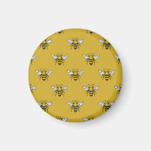 Aimant Bee Haven : Motif jaune Vintage
