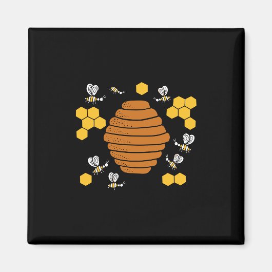 Aimant Bee Honeycomb (Devant)