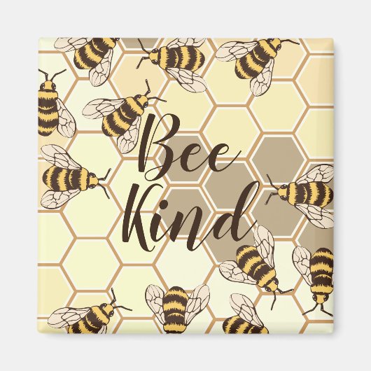 Aimant Bee Kind Bumblebebees & Honeycomb (Devant)