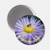 Aimant Bee On Purple Daisy Flower Personalized (Recto/Verso)