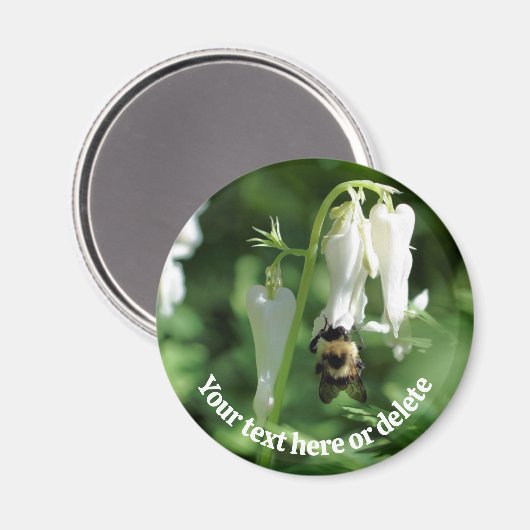 Aimant Bee On White Columbine Flower Personalized (Recto/Verso)