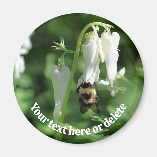 Aimant Bee On White Columbine Flower Personalized (Devant)