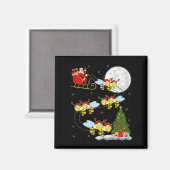 Aimant Bees Santa Sleigh Flying Funny Magical Christmas P (Recto/Verso)