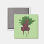 Aimant Beet Rouge Vert Beet Vegetable Garden Cuisine (Recto/Verso)
