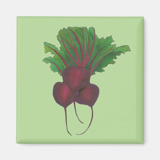 Aimant Beet Rouge Vert Beet Vegetable Garden Cuisine (Devant)