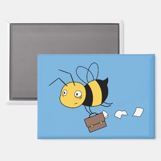 Aimant Beezness Bee, Fatigué Stress Bee Holding Porte-doc (Recto/Verso)