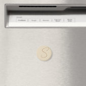 Aimant Beige Classic manuscrit Monogramme initial (In Situ (Lave-vaisselle))