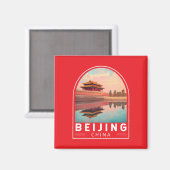Aimant Beijing China Travel Art Emblem (Recto/Verso)