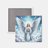 Aimant Bel Ange Gardien Blanc (Recto/Verso)
