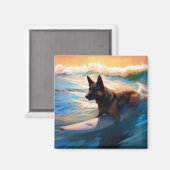 Aimant Belge Shepherd Beach Surf Peinture (Recto/Verso)