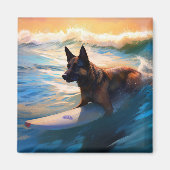 Aimant Belge Shepherd Beach Surf Peinture (Devant)
