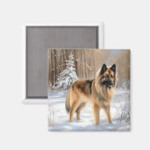 Aimant Belge Tervuren Laissons neiger Noël (Recto/Verso)