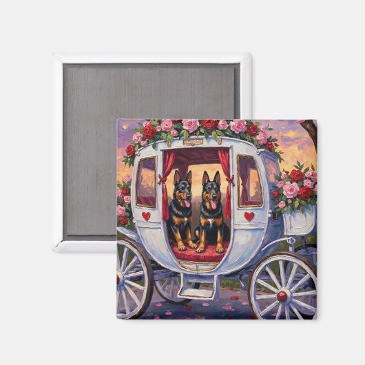 Aimant Belgian Shepherd Dog Valentine's Day (Recto/Verso)