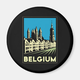 Aimant belgique europe art déco retro voyage vintage