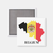 Aimant Belgique Silhouette, drapeau, (Recto/Verso)