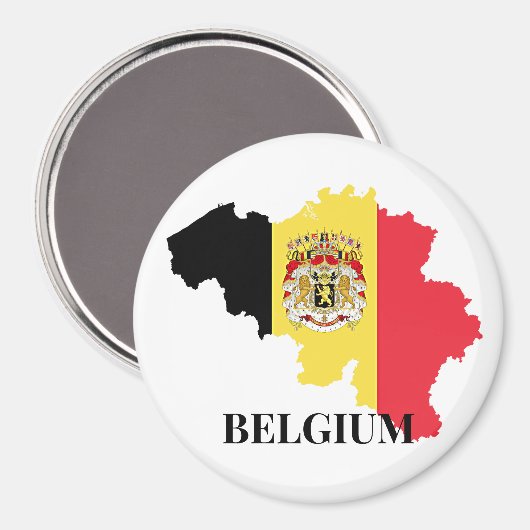 Aimant Belgique Silhouette, drapeau, (Recto/Verso)