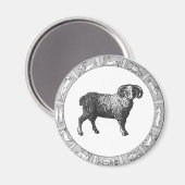 Aimant Bélier dans une bague de zodiac (Recto/Verso)