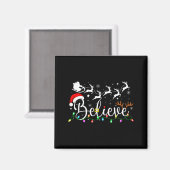 Aimant Believe Santa Claus Believe Christmas Matching Paj (Recto/Verso)