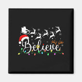 Aimant Believe Santa Claus Believe Christmas Matching Paj (Devant)