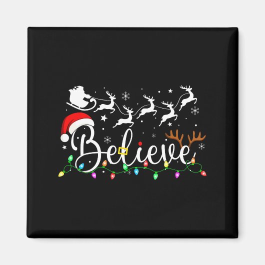 Aimant Believe Santa Claus Believe Christmas Matching Paj (Devant)
