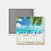 Aimant Belize Beach Destination Mariage Enregistrer les d (Recto/Verso)