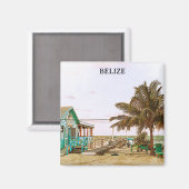 Aimant Belize Caribbean Beach Scenery (Recto/Verso)