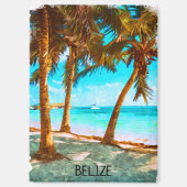 Aimant Bélize Tropical Beach Aquarelle (Recto)