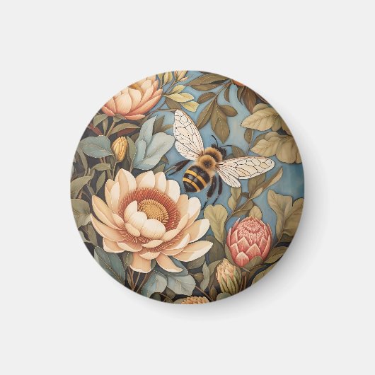 Aimant Belle Abeille De Jardin Avec Fleurs Protea (Devant)