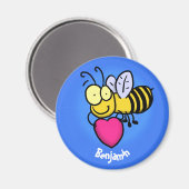 Aimant Belle abeille drôle avec dessin animé du coeur (Recto/Verso)