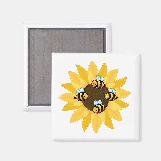 Aimant Belle abeille et fleurs (Recto/Verso)