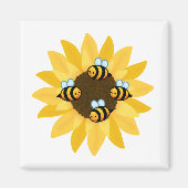 Aimant Belle abeille et fleurs (Devant)