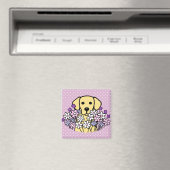 Aimant Belle Âme Jaune Labrador Illustration (In Situ (Lave-vaisselle))
