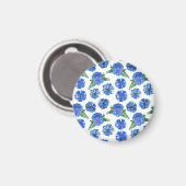 Aimant Belle aquarelle bleu cornfleurs (Recto/Verso)