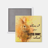 Aimant Belle Aquarelle de lapin de Pâques (Recto/Verso)