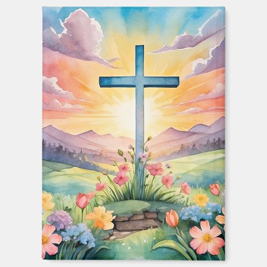 Aimant Belle aquarelle de Pâques (Recto)