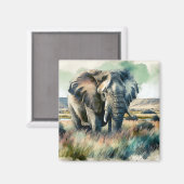 Aimant Belle aquarelle éléphant (Recto/Verso)