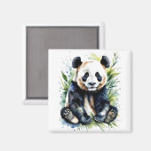 Aimant Belle aquarelle Panda Bear (Recto/Verso)