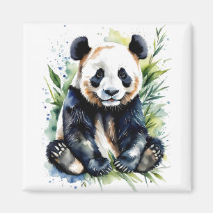 Aimant Belle aquarelle Panda Bear