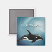 Aimant Belle Aquarelle Tueuse Baleine, Orcinus Orca (Recto/Verso)