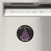 Aimant Belle arbre de Noël au ruban rose (In Situ (Lave-vaisselle))