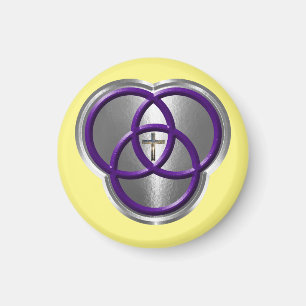 Aimant Belle bague de la Trinité chrétienne avec croix