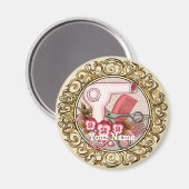 Aimant Belle beauté rose fantaisie (Recto/Verso)