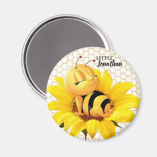 Aimant Belle Bee Sunflower moderne (Recto/Verso)