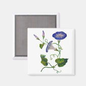 Aimant Belle Bleu Brodé Morning Glories (Recto/Verso)